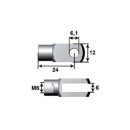Anclagem Bifurcada Ø6mm L24 M6