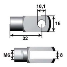 Ancoragem Bifurcada Ø6mm L24 M6