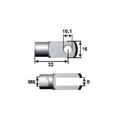 Ancoragem Bifurcada Ø6mm L24 M6