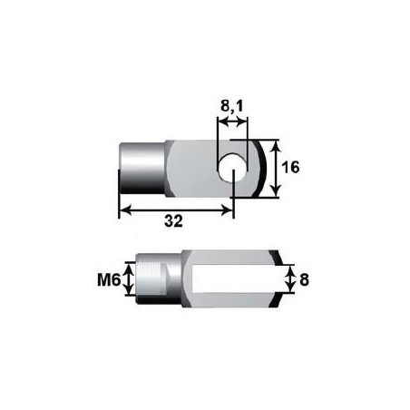 Anclaje Bifurcado Ø10mm L24 M6