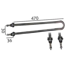 resistance 1200W 230V L 280mm W 33mm M12x1 holding distance 28mm tube ø 8mm heats caps