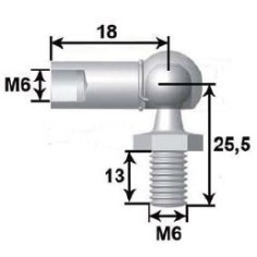 Metal Latch M6 L19 Spike-Ball M8 L13