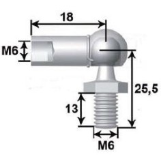 Metal Ruler L18 M6 Ball Spike M6