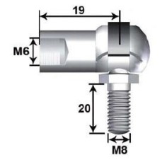 Rorula Métal M6 Épingle Boule L20 M8