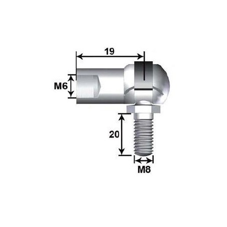 Rorula Metal M6 Espiga Bola L20 M8