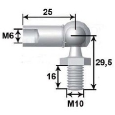Metal L25 M6 Ball Joint M10