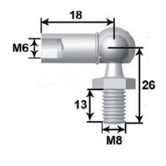 Metal Ruler M6 L18 Spike Ball M8 L13