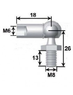 Rotula Metal M6 L18 Espiga Bola M8 L13