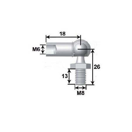 Metal Ruler M6 L18 Spike Ball M8 L13
