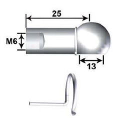 Rótula Metal L25 Cabeça 13 M6