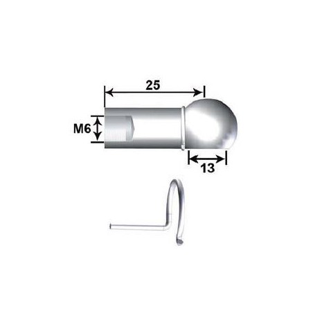 Rotula Metal L25 C abeza 13 M6