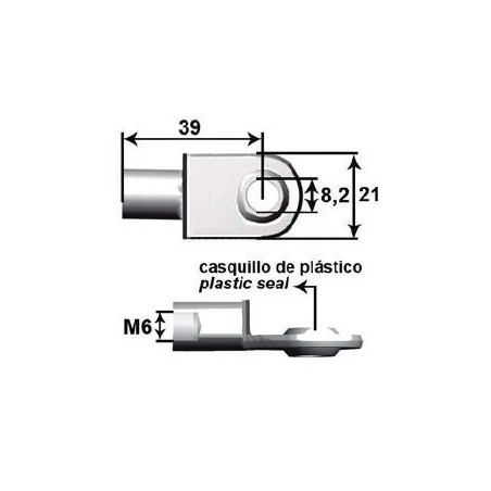 Ancrage Œil Métal Déplacé Ø8mm L39M6