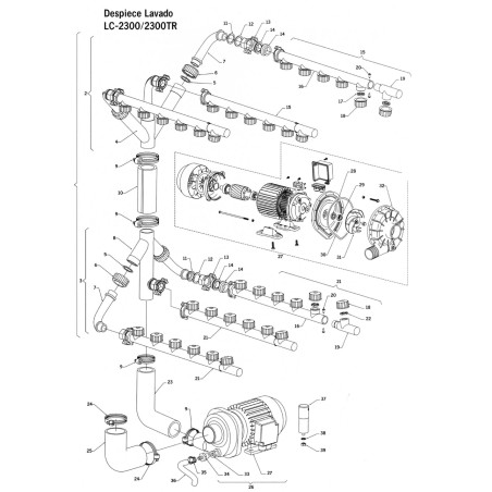 Arbre de lavage inférieur Lineablanca LC-2300/2300TR/2600