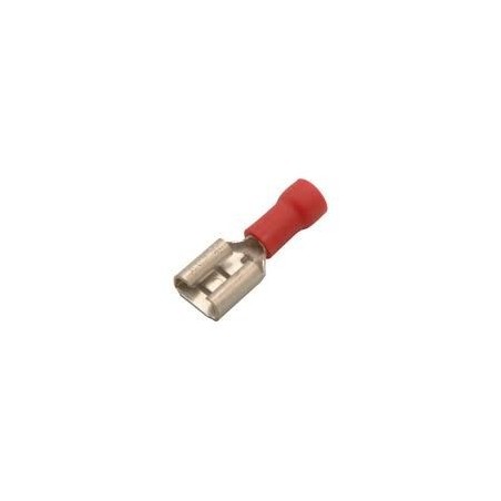 female Faston connector size 6.3x0.8mm 0.5-1.5mm² EU 100 pcs PVC insulation Cu tin red T max 75°C