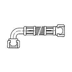flexible braided stainless steel hose straight-curved DN8 3/8" fittings L 1500mm conical closure