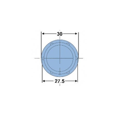 Fixed End Cap Black Plastic Round Tube 30mm