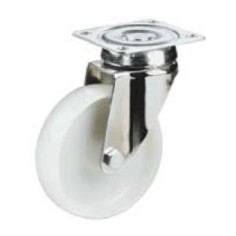 Swivel wheel Ø 80mm nylon galvanized steel support mounting by plate