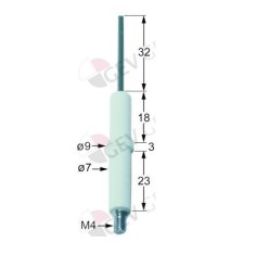 electrodo de encendido D1 ø 7mm empalme M4 D2 ø 9mm L1 32mm LC1