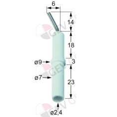 électrode d'allumage D1 ø 7 mm connexion ø 2,4 mm D2 ø 9 mm L1 14 mm