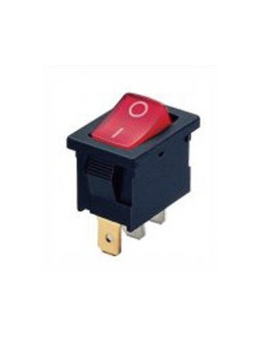 interruptor basculante medida de montaje 19x13mm rojo 2NO 250V 13A  iluminado 0-I XCK-017