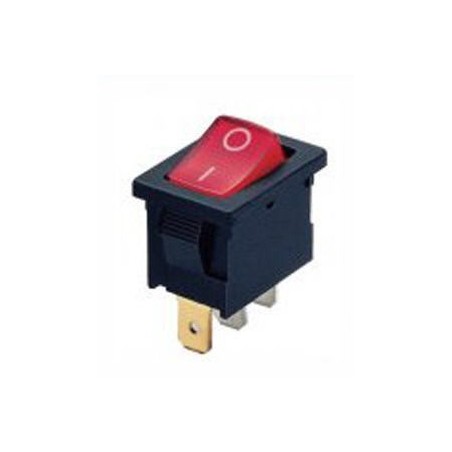 interruptor basculante medida de montagem 19x13mm vermelho 2NO 250V 13A iluminado 0-I