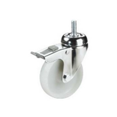 Rueda espárrago D.100mm Nylon con freno