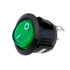 toggle switch mounting size 20mm Green 1NO 250V 16A 0-I Faston connector splice 4.8mm OZTI 6232.00011.01