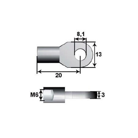 Mola a gás Distância entre furos 225mm