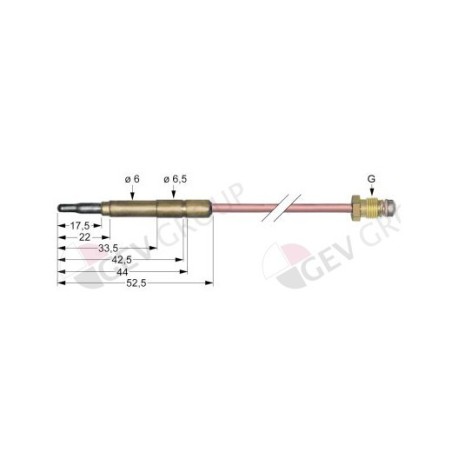 termopar conexão para conector ø6,0(6,5)mm M8x1 L 850mm Turhan