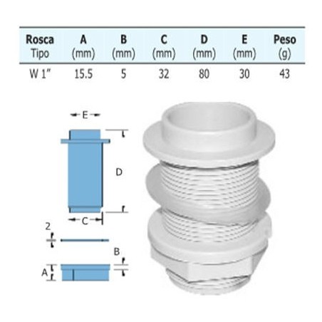 Dreno em poliamida cinza 80mm 1"