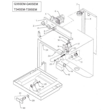 commutateur rotatif 2 0-1 jeux de contacts 2 690V 20A axe ø 5x5mm axe L 17mm axe carré Q35 Q40 Q50 Fabar Cimsa 13186