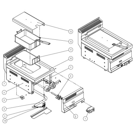 termostato de seguridad temp. desconexión 230°C 1 polos 16A sonda ø 6mm sonda L 96mm EGO freidora Turhan