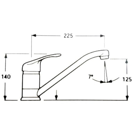 single-lever faucet with 1 hole short handle ½" connection length