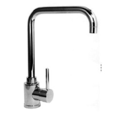Single-lever faucet with high spout for two water supplies