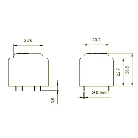 Transformateur encapsulé 2,4VA 24V 100mAh