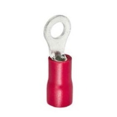 terminal de cabo anular tamanho M4 ø4,3mm 0,5-1,5mm² UE 100 pçs isolamento PVC Cu gal Sn vermelho