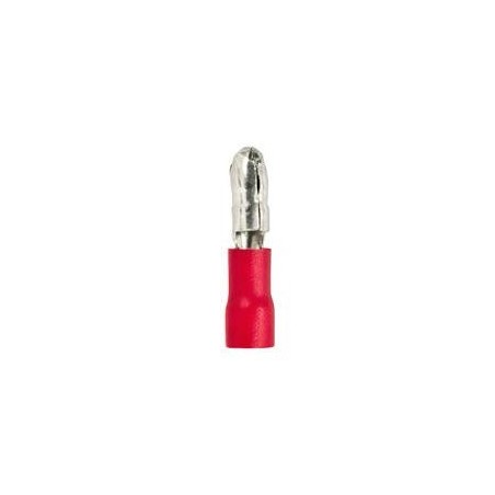 conector redondo tamanho ø4mm 0,5-1,5mm² UE 100 pçs isolamento PVC Cu gal Sn vermelho T máx 75°C