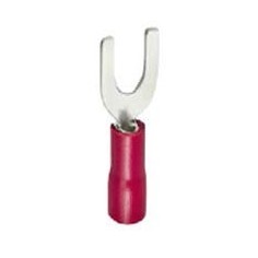 bornier à fourche taille M3,5 ø3,7mm 0,5-1,5mm² UE 100 pces isol. PVC Cu gal Sn rouge
