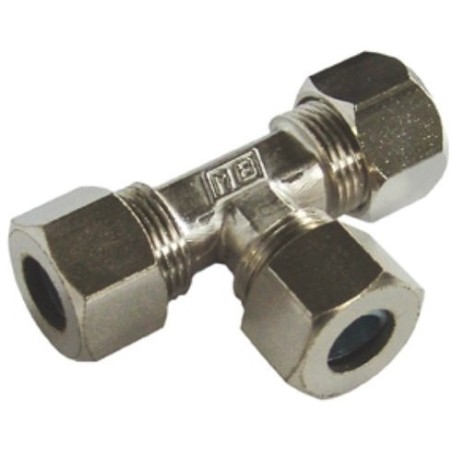 T Ermeto Niquelada Tubo 8mm Tuercas y anillos