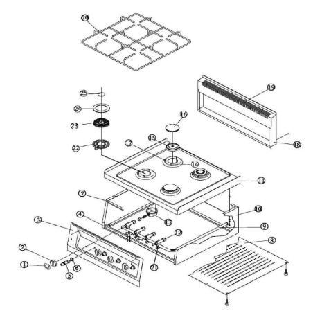 Quemador Inferior Cocina Ozti Sabaf 3 KW 5SB2.38308.68 ICIN 38308683000