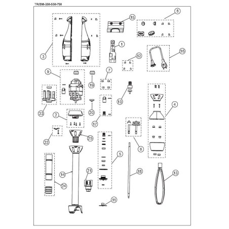 Sammic TR/BM 350 550 750 Portable Electric Reducing Case Breakdown 4