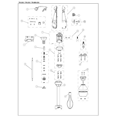 Ensemble boîtier Électroportatif TR-200/250 TR/BM-250 4039084 partie 9a