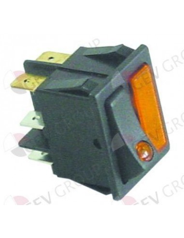 interruptor basculante medida de montaje 30x22mm naranja/naranja 1NO/lámpara 250V 16A iluminado CF-Cenedese Clajosa