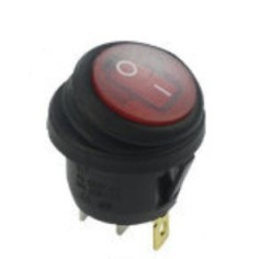 interruptor basculante medida de montaje 20mm Rojo IP67 1NO 250V 16A 0-I empalme conector Faston 4,8mm KAN-B2-25P