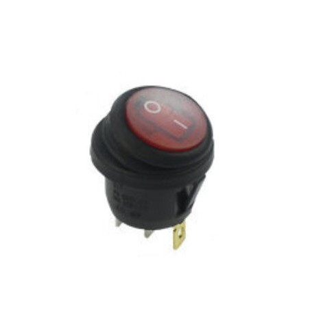 interrupteur à bascule de montage 20mm Rouge IP67 1NO 250V 16A 0-I raccordement connecteur Faston 4,8mm KAN-B2-25P