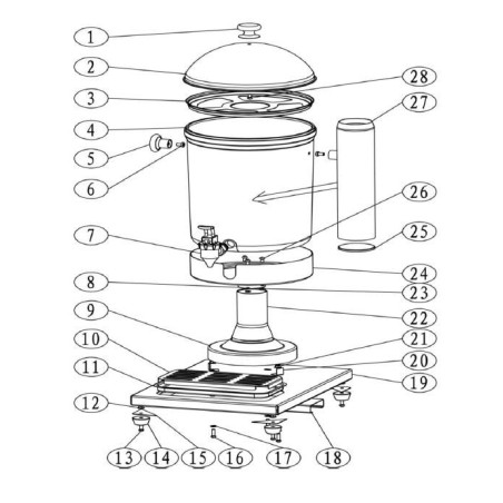 Grelha dispensadora de sucos ZCF301 despiece 3