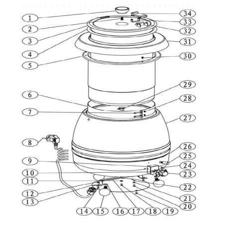 Thermostat de contact KSD301 95ºC Lisse SB-6000 ZCK165BT 10A 250V