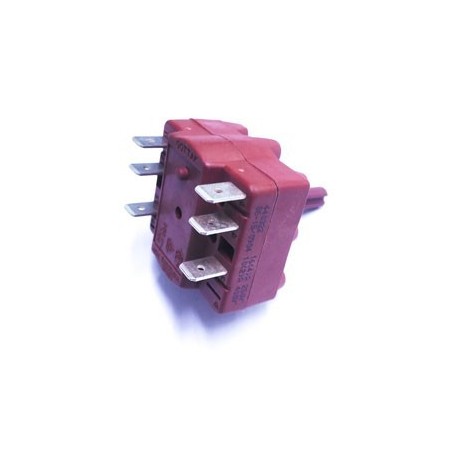 commutateur rotatif 4 0-1-2 jeux de contacts 2 type 4RH 400V 16A axe ø 6,3x4,7mm axe L 15mm Gottak 440214 Braher 90022