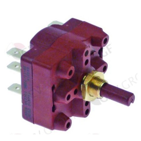 conmutador giratorio 4 0-1-2 juegos de contactos 2 tipo 4RH 400V 16A eje ø 6,3x4,7mm eje L 15mm Gottak 440214 Braher 90022