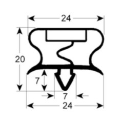 joint pour réfrigérateur profil 9013 An 455mm L 770mm mesure d'insertion Coreco, Fagor